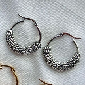 316L Stainless Steel Hoops, SILVER ONLY